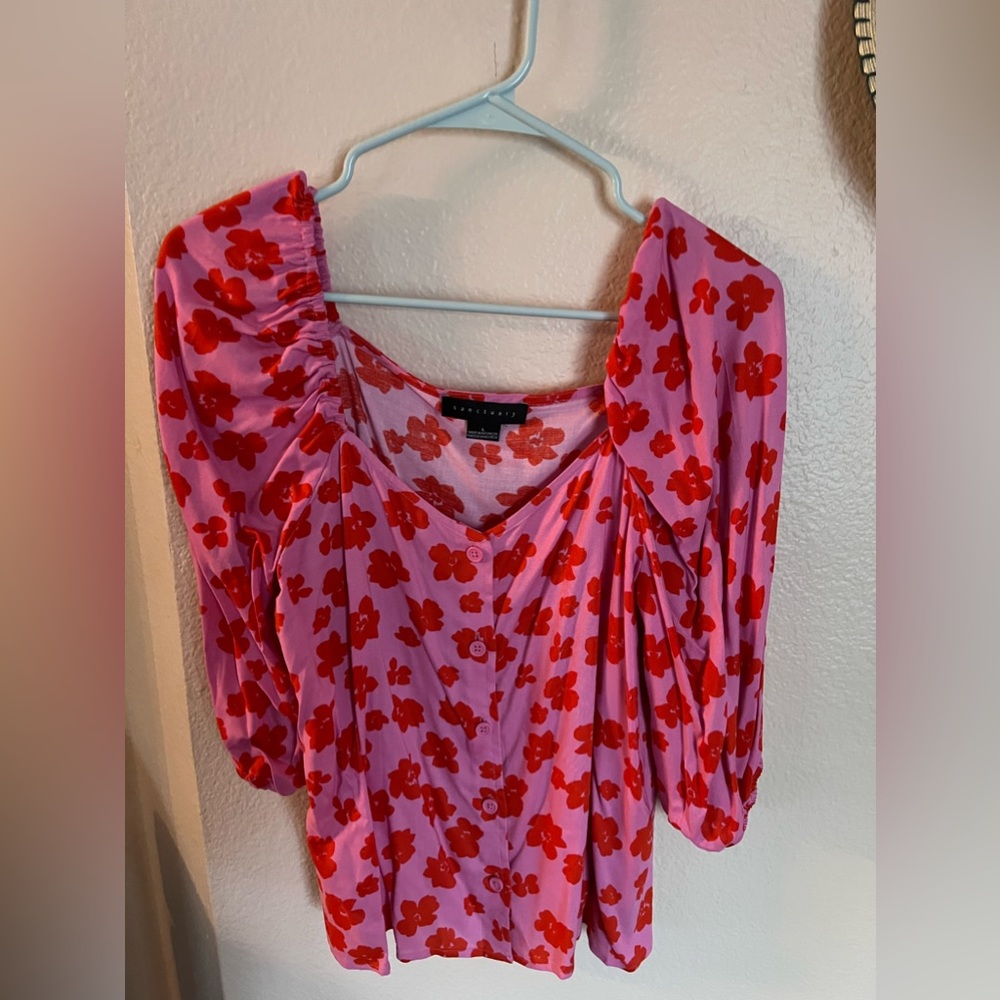 Pink and red princess top